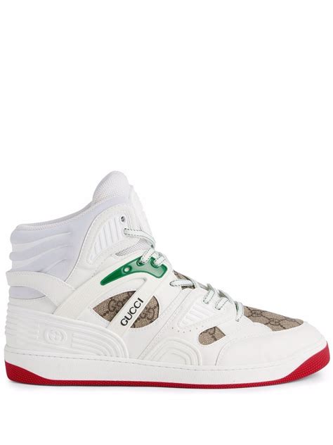 gucci basket white high-top sneakers|embroidered gucci sneakers.